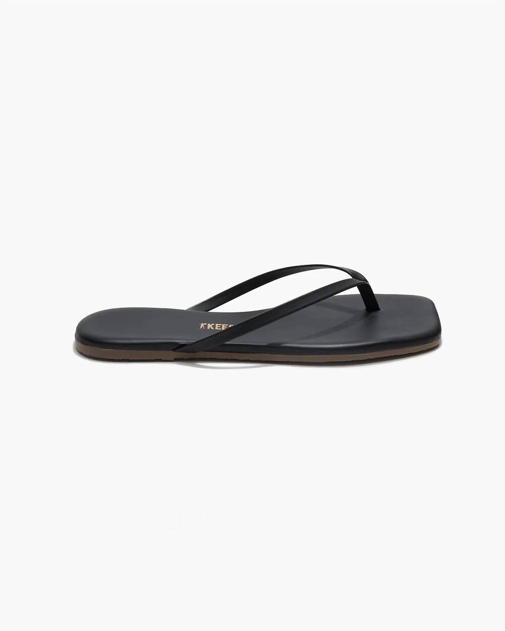 NEW TKEES women's square toe lily flip-flops in black